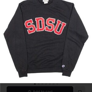 Champion Black and Red SDSU Crewneck Sweater